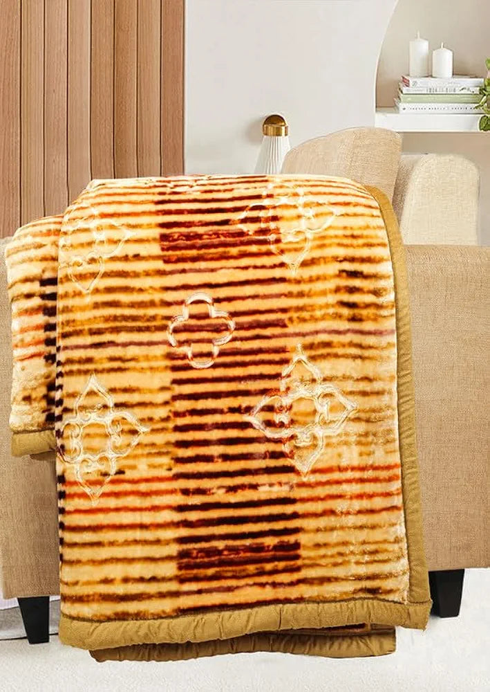 HOMEKART Super Soft Cloudy Printed Double Bed Blanket for Heavy Winter, Single Ply Mink Blanket King Size with 220 x 230 Cm - 3.5 Kg | TC - 400