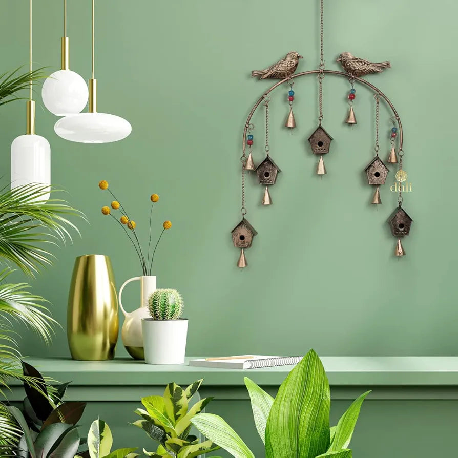 DULI Metal Windchime Wall Hanging, Feng Shui, Wall Art, Wall Decor, Positivevibes, Rustic Wall Hangings, Wall Art, Diwali Decor, Home Decor, Positive Vibes , Golden