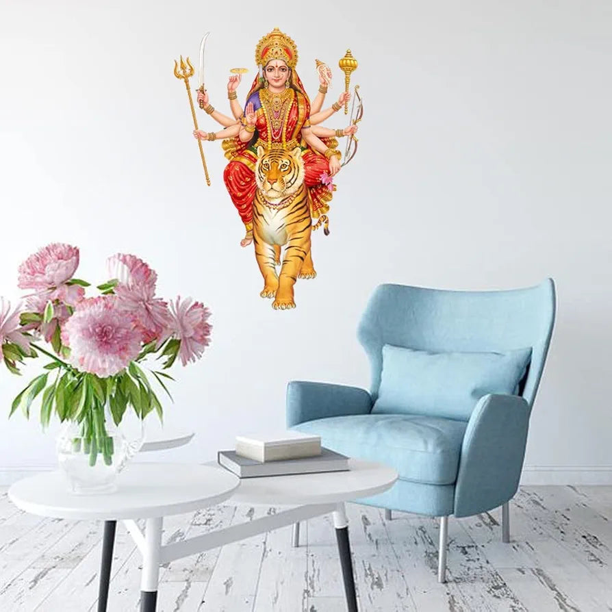 Rangoli Vinyl Religious Wall Sticker Multicolour Vinyl Medium Size 40cm or 50 cm Pack of 1 Sticker, Standard 
