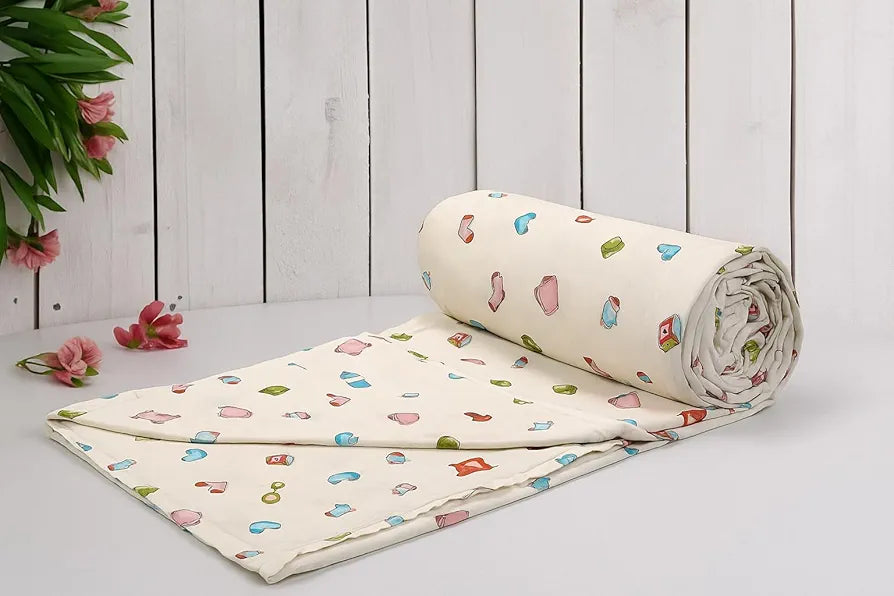 Trance Home Linen 150 GSM Pure Cotton Reversible Dohar Double Bed Size | Ac Blanket Comforter | Soft Light-Weight Bed Blanket 