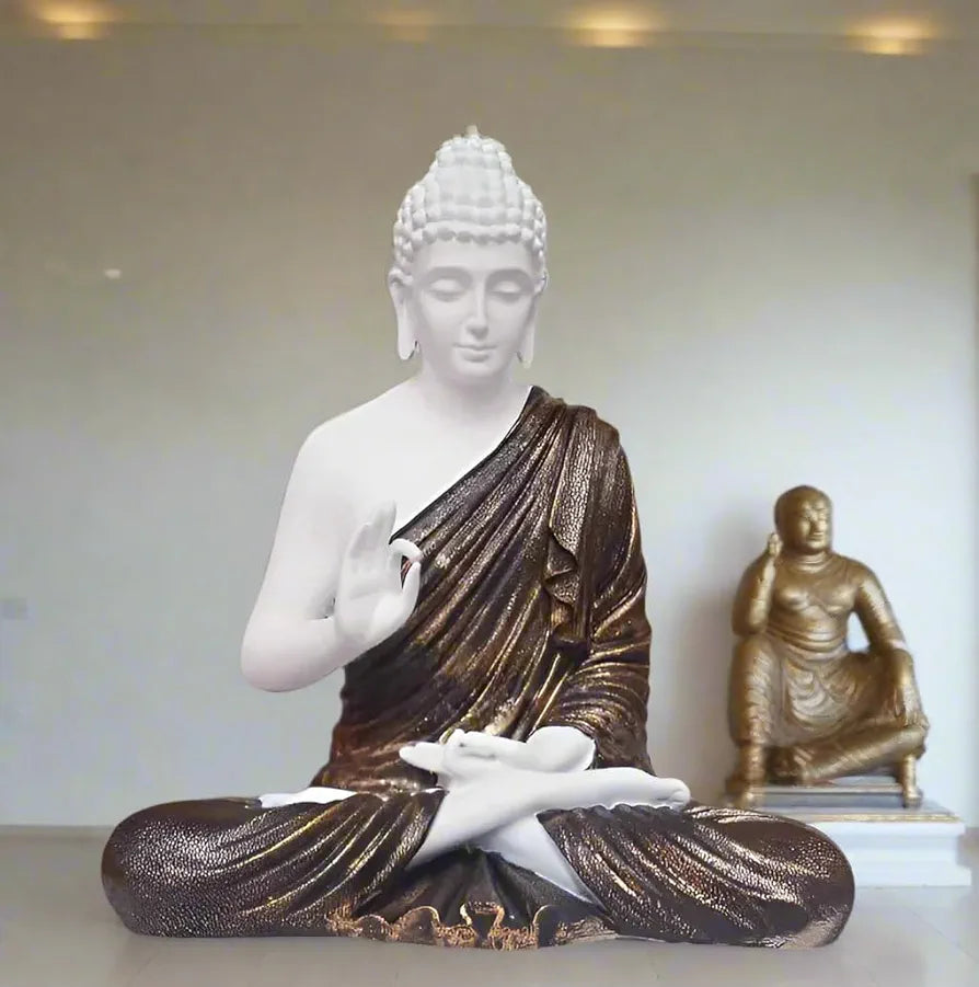ALILA 2 Feet Big Size Meditating Buddha Idol Statue Showpiece for Home Garden Living Room Decor Decoration Gift Gifting Items, 22 Inches, Multicolour