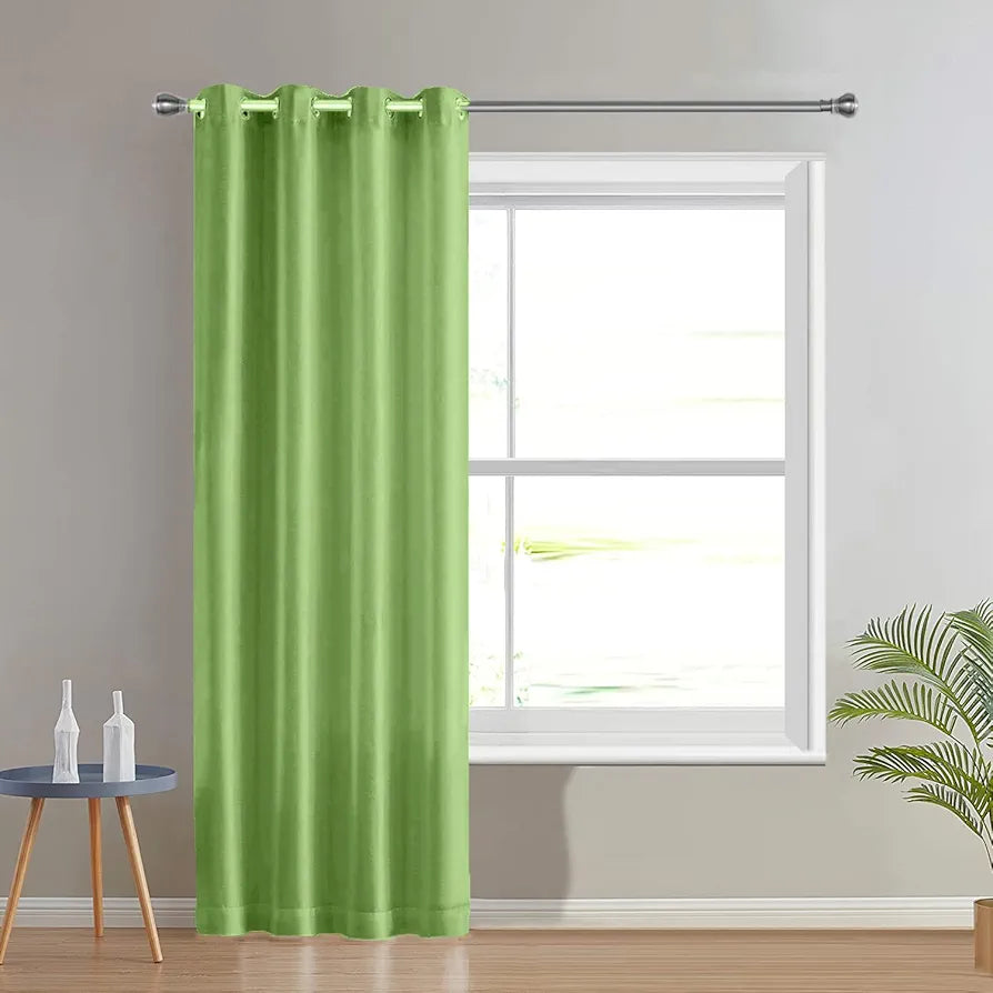 Divine Casa Semi Blackout Door Curtain 7 Ft |Sardine Gray | Solid Micro Satin Fabric | Light-Filtering & Wrinkle-Resistant |Grommet Top | Set of 1