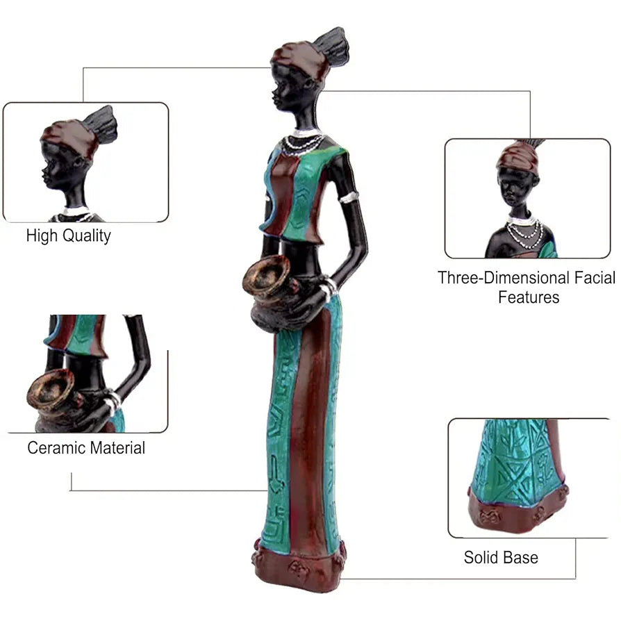 Xtore Beautiful Finish Uniquely Hand Crafted Home Decor African Tribal Women Art Piece - 