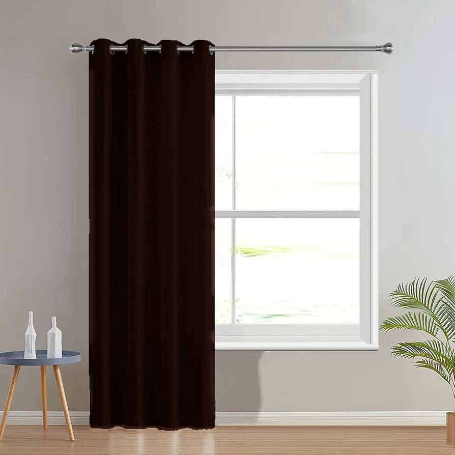 Divine Casa Semi Blackout Curtains Micro Satin Door Curtain 7 feet Long - Tortoise Shell 