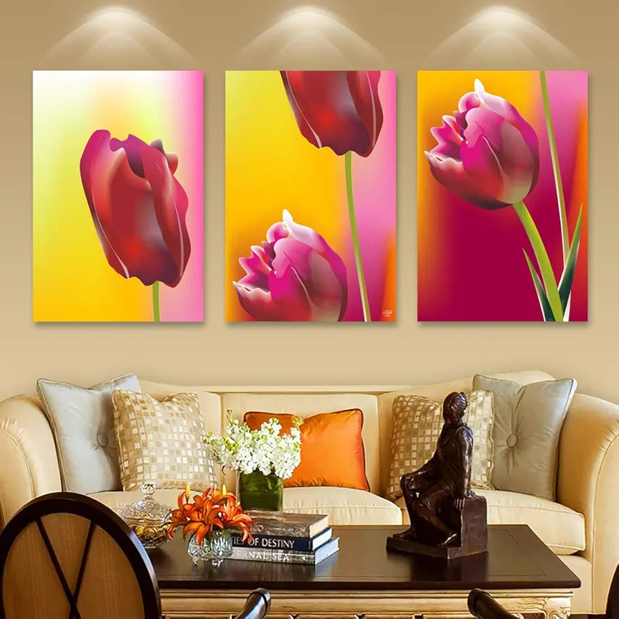 Rangoli MDF 3 Pcs Wall Poster 12x18 Inch Decorative Wall Art for Home, Office, Living Room. P-4, Design-3