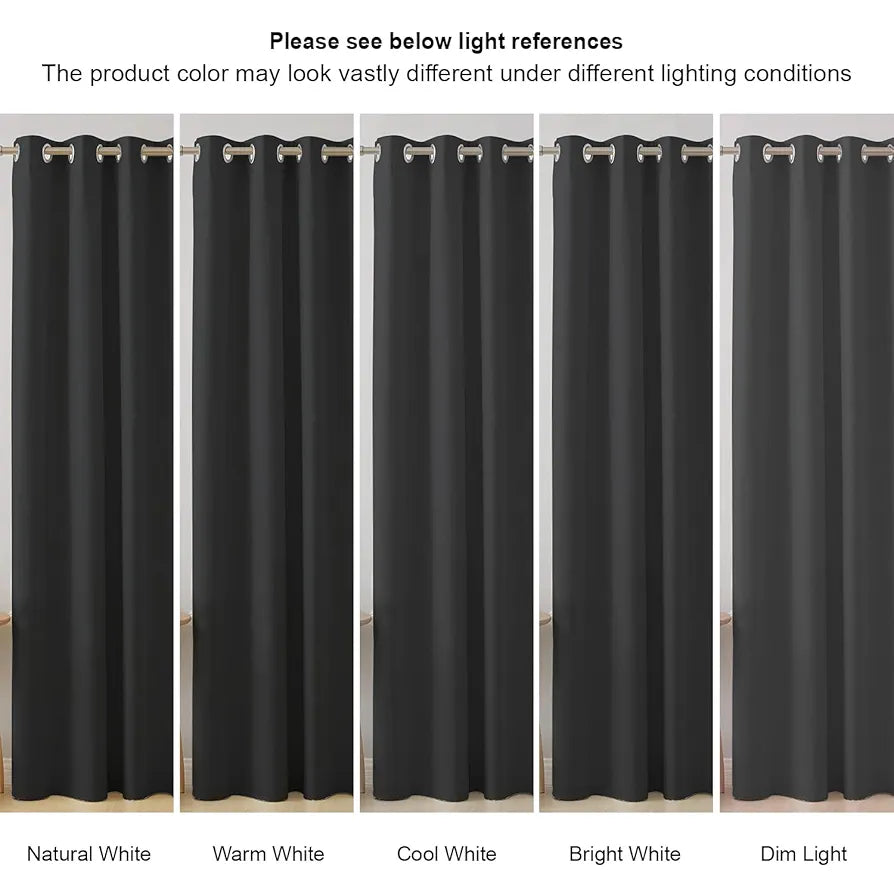 Cloth Fusion Blackout Door Curtains 9 Feet Long Set of 2, Room Darkening Parda 9 Feet Long with Grommet Design for Home Decor 