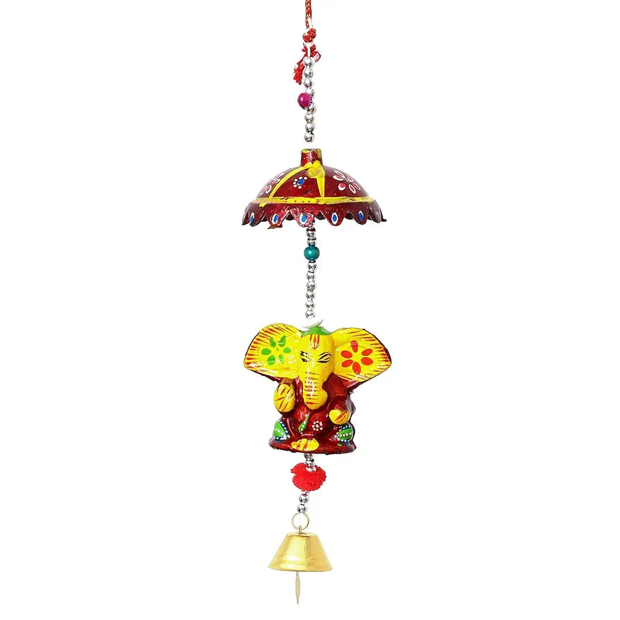 eCraftIndia Handcrafted Decorative Lord Ganesha Wall/Door/Window Hanging Bell