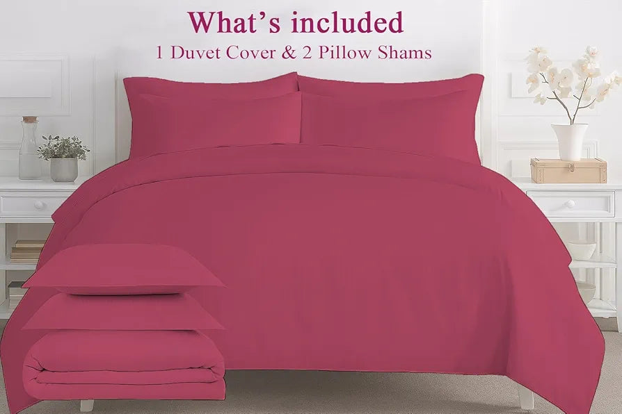 Trance Home Linen Zippered 100% Cotton 200TC Satin Stripe King Size Duvet Cover Quilt Cover Blanket Cover Razai Comforter Cover with 2 Pillow Covers 