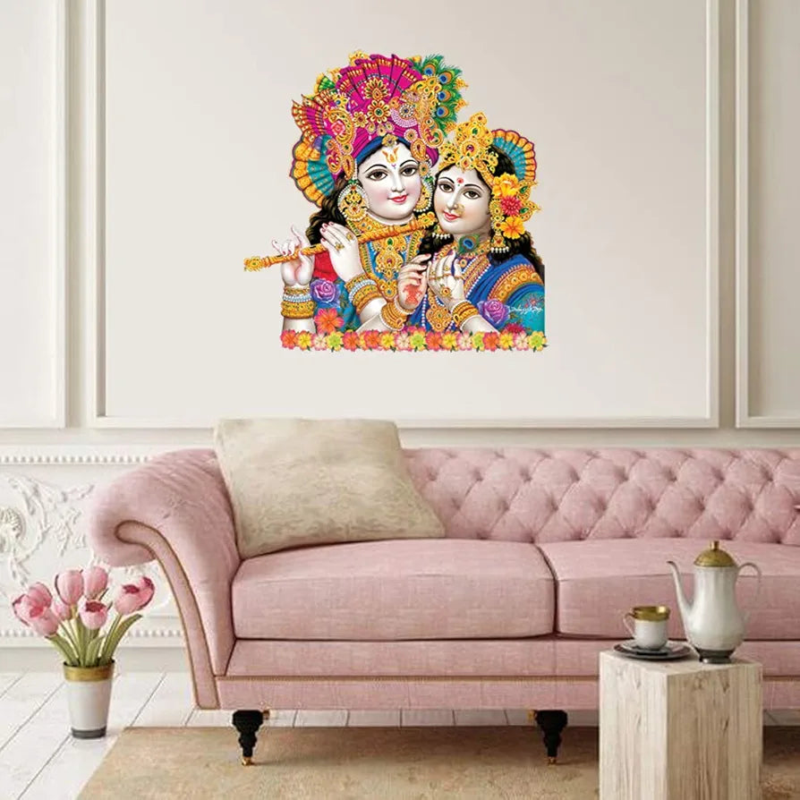 Rangoli White Glossy Vinyl Wall Sticker Premium Self-Adhesive Waterproof Decorative Wall Decal for Bedroom, Living Room, Office & Home Decoration Easy to Apply. Parent-5, Design-12