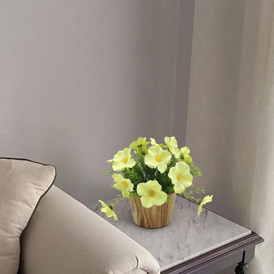 fancymart Artificial Flower in Grass with Pot, Perfect for Home & Office Décor, Artificial Flora -8420