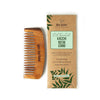 Nat Habit Kacchi Neem Wooden Bounce Comb - Soaked in 17 Herbs, Neem & Sesame Oil | Wide Tooth