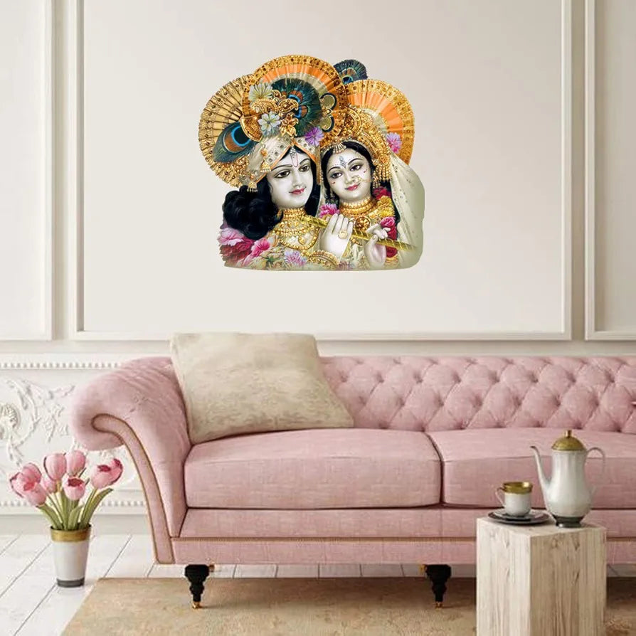 Rangoli White Glossy Vinyl Wall Sticker Premium Self-Adhesive Waterproof Decorative Wall Decal for Bedroom, Living Room, Office & Home Decoration Easy to Apply. Parent-5, Design-14