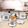 Kuber Industries SS Grater + 2 Lunch Boxes 250ml & 400ml | Stainless Steel | Multifunctional