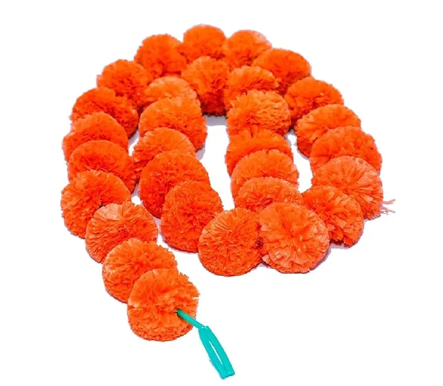 D-tone 10 Pcs Artificial Marigold Garland Mala Flower Genda Phool Long for Decoration, Home, Wedding, Festivals, Durga Pooja, Diwali, Ganesh Chaturthi 