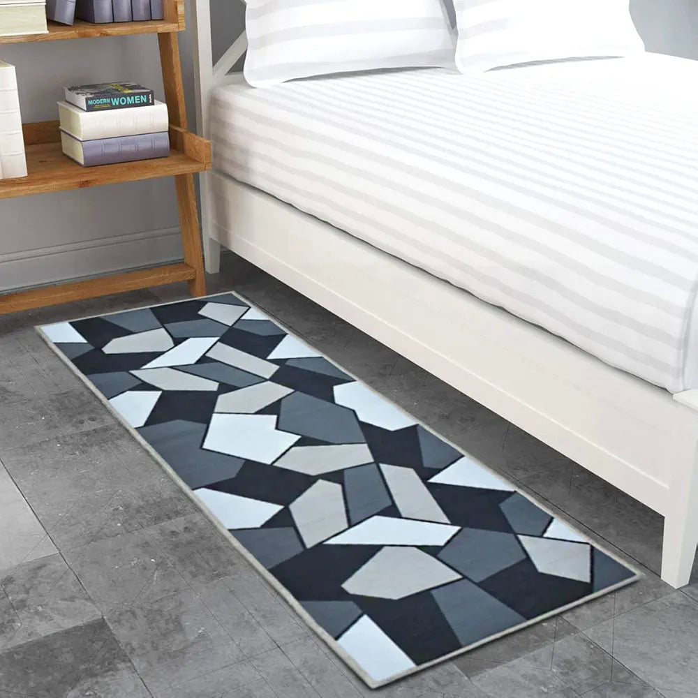ishro home 3D Printed Bedside Runner Carpet Anti Skid for Home/Kitchen/Kitchen/Living Area/Office Entrance. Nylon