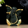 Indicast God Ganpati Gold Plated Ganesha Idol Murti for Car Dashoboard & Home Office Decor