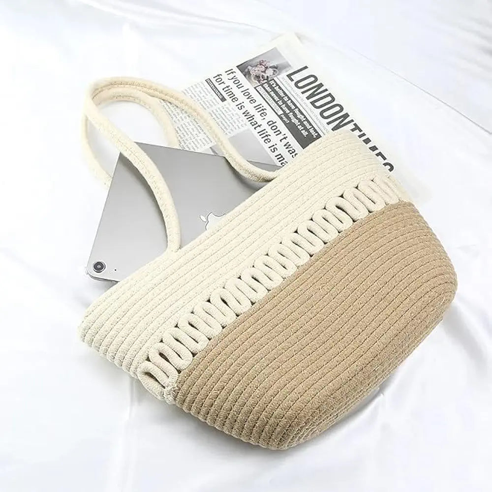 BEAUTIFUL HOMMIES Attractive Hand Bag | large Tote Bag | Summer Bag | Bucket Bag | Basket Bag | Bamboo Tote | Beach Bags for Women | Boho Bag | Handbag | Jute Bag | Handmade Bag