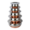 KC Stainless Steel Copper Bottom Kitchen Serving, Cooking Bowl - Set 5-Pieces with Cover