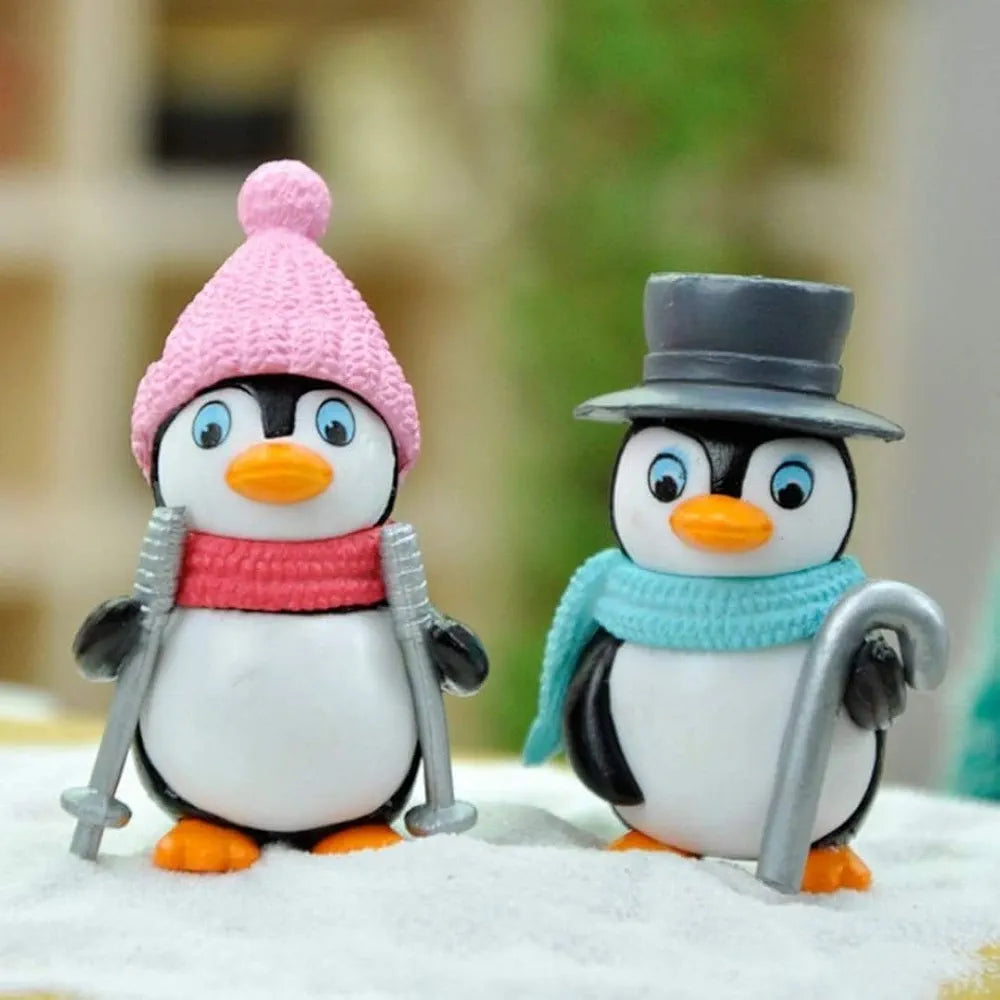 SATYAM KRAFT 1 Set  Resin Penguin Miniature Figurines | Cute Decorative Showpiece | Gift for Him/Her, Home, Bedroom, Living Room, Office, Table, Car Dashboard | Gift & Festive Décor