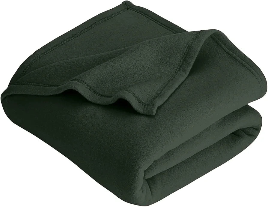 300 TC All Season Solid/Plain Lightweight Polar Fleece Single Bed Blanket  Green Blanket SingleIV1