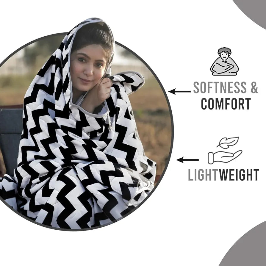 Divine Casa Microfiber 150 GSM Reversible Double Bed Comforter | Ultra Soft & Lightweight Blanket | Cozy & Breathable for All-Weather | 254 x 230 CM, Anthracite