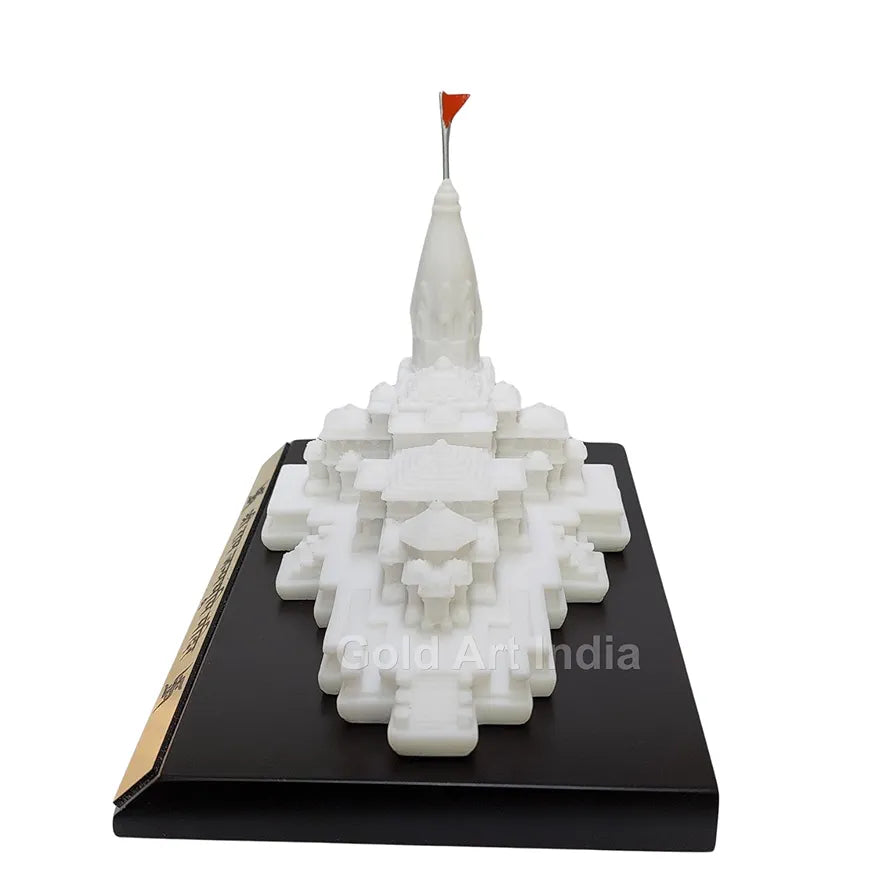 Gold Art India Ram Mandir Ayodhya Clear White - Minature for Car Dashboard, Gifting, Puja Room, Office Desk, Home Decor 