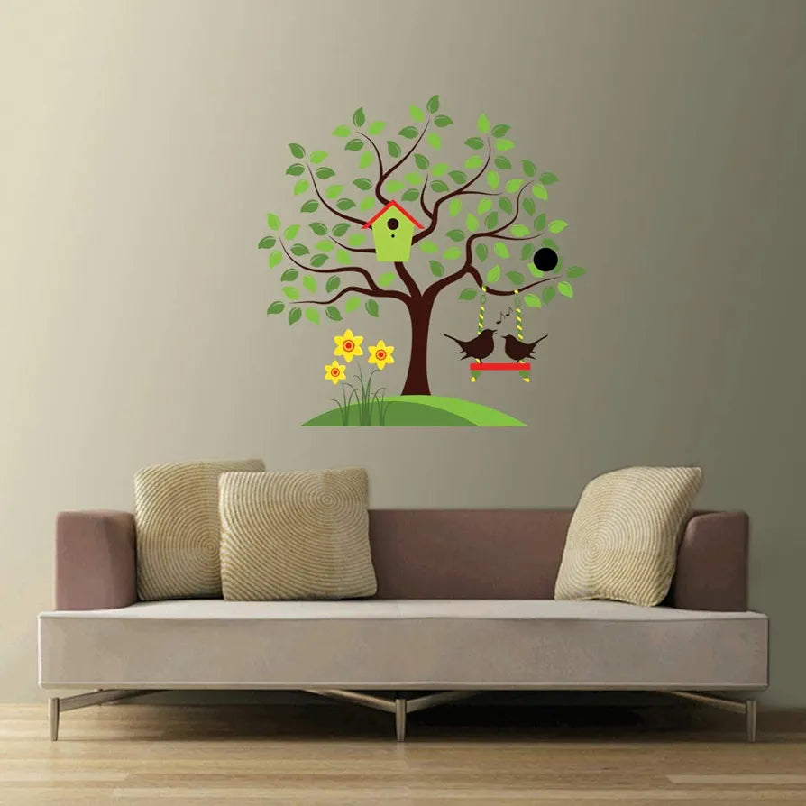 Rangoli White Glossy Vinyl Wall Sticker Premium Self-Adhesive Waterproof Decorative Wall Decal for Bedroom, Living Room, Office & Home Decoration Easy to Apply. Design-18