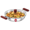 Hawkins 2.5 Litre Deep Fry Pan Triply Stainless Steel Kadai with Glass Lid