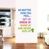 Decal O Decal Vinyl Never Give Up Motivational Quotes Wall Stickers self-adhesive 10 x 55 cm