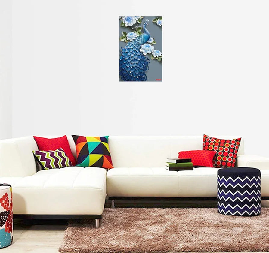 Rangoli Peacock Wall Sticker 12x18 Sheet – Elegant Self Adhesive Home Décor for Living Room, Bedroom & Walls. Design-2