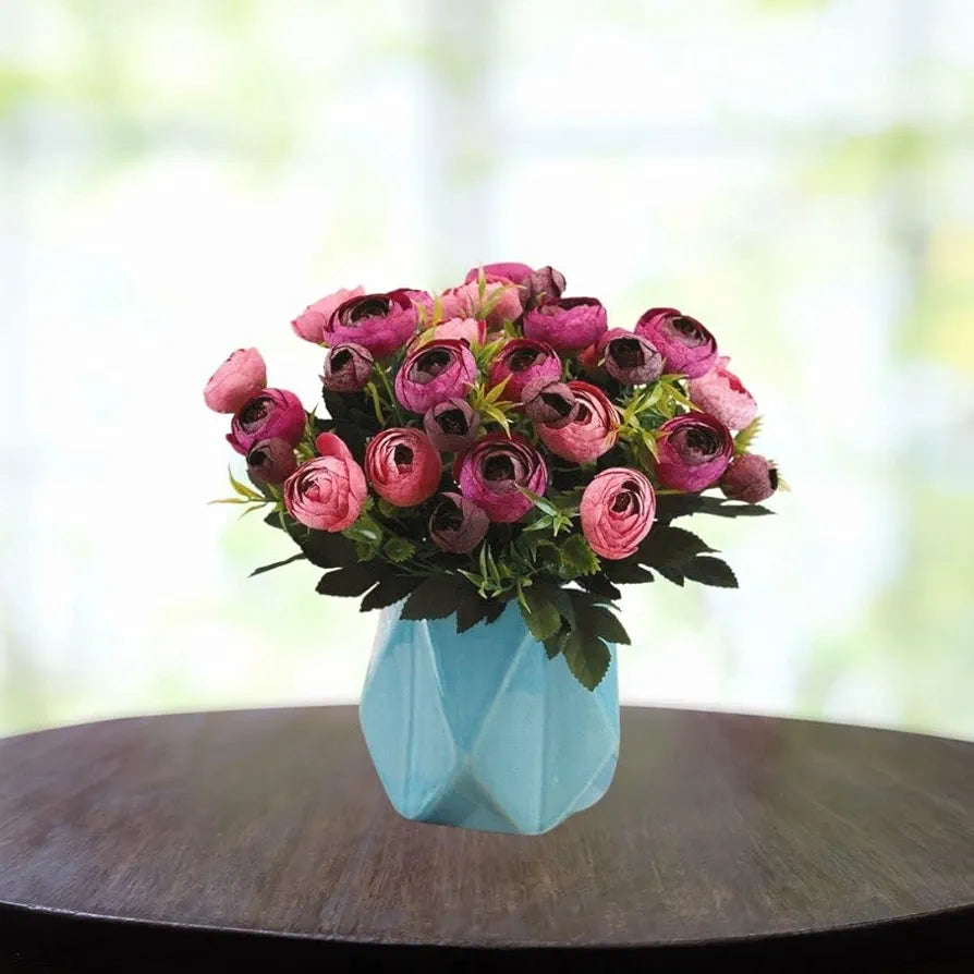 SATYAM KRAFT 2 Pcs Artificial Rose Flower Sticks | Decorative Items for Home Decor, Room, Living Room, Table Centerpiece, Balcony, Office | Perfect for Wedding, Birthday, Enagagement 