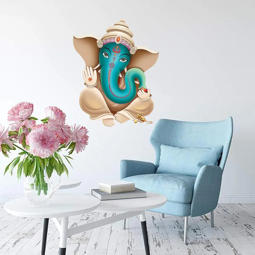 Rangoli White Glossy Vinyl Wall Sticker Premium Self-Adhesive Waterproof Decorative Wall Decal for Bedroom, Living Room, Office & Home Decoration Easy to Apply. Parent-14, Design-16