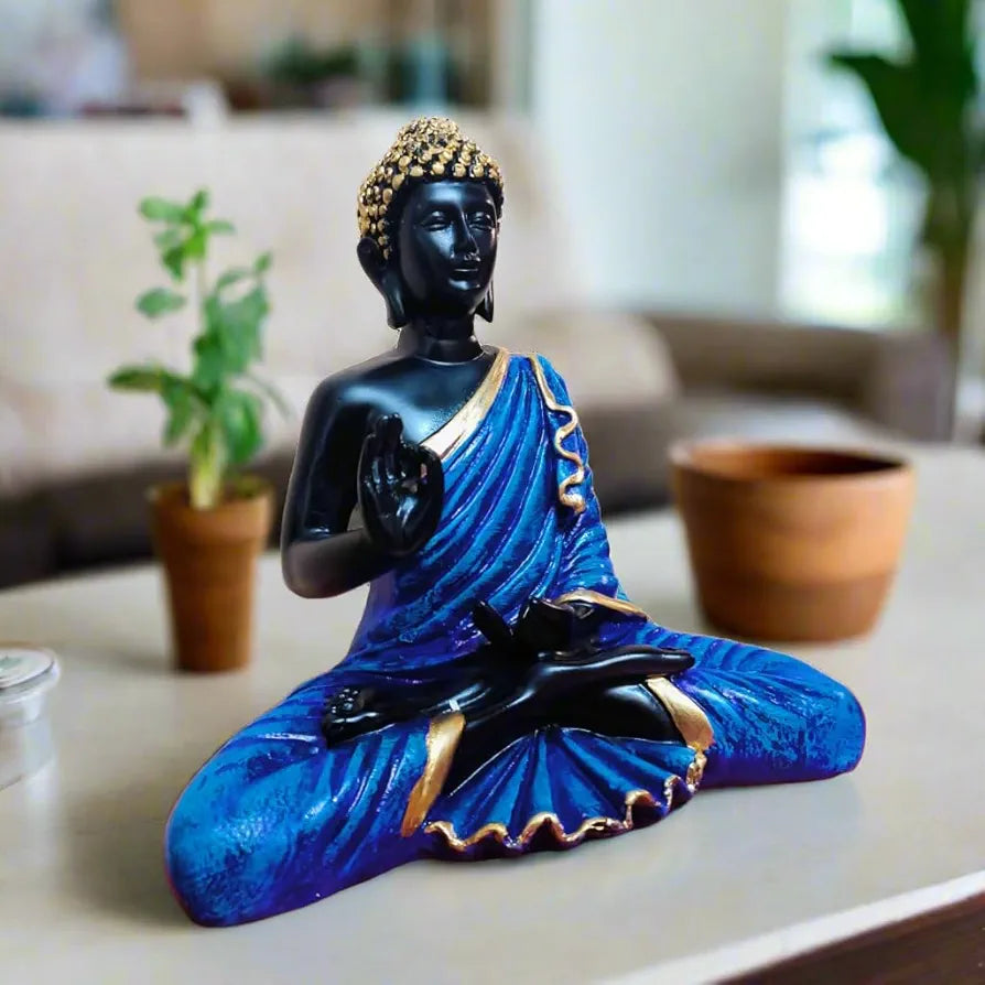 ALILA Meditating Buddha Idol Statue Showpiece for Home Garden Living Room Decor Decoration Gift Gifting Items, 8 inches / 20cm