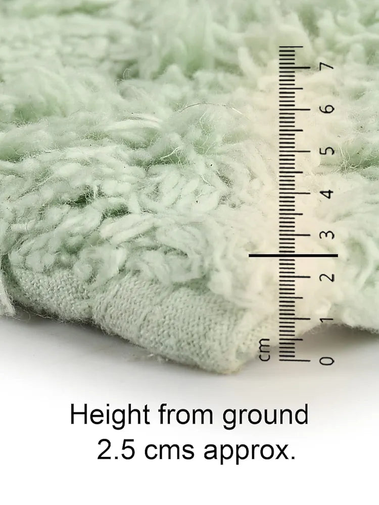 SASHAA WORLD Solid Anti-Skid Cotton Bathmat and Contour Set for Bathroom, Ultra Soft & Absorbent, Tufted Weave, Anti-Slip Latex Backing, Includes Contour & Rectangle Mat, 50X80cm, Mint Pack of 2