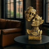 Alila Golden Leaf Couple Faces Statue Showpiece Idol for Gifting 12.5 Inches Height Home Decor