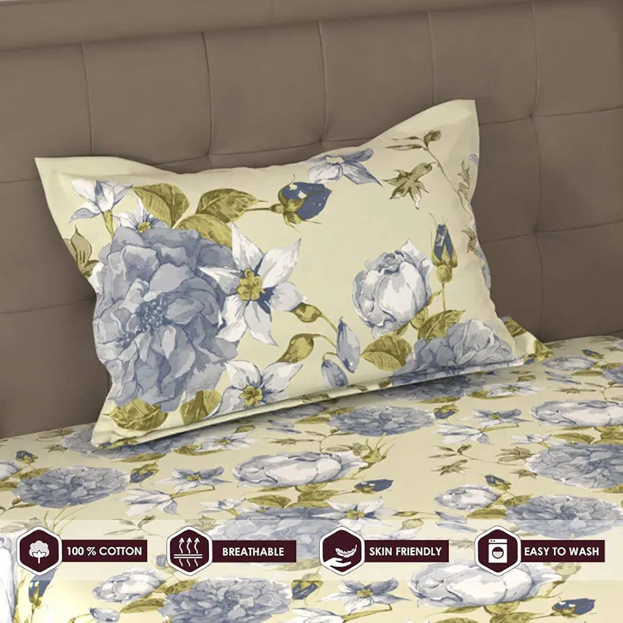 Layers Tuscany Repeat Cotton 104 TC Single Bedsheet Set 