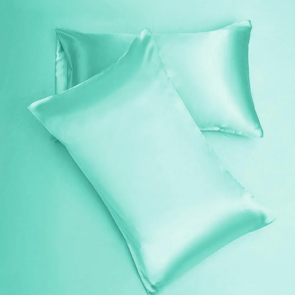 Cloth Fusion Satin Pillow Cover Set of 2 for Hair and Skin Care, Perfect Pillow case with 3 Satin Soft Scrunchies for Women 