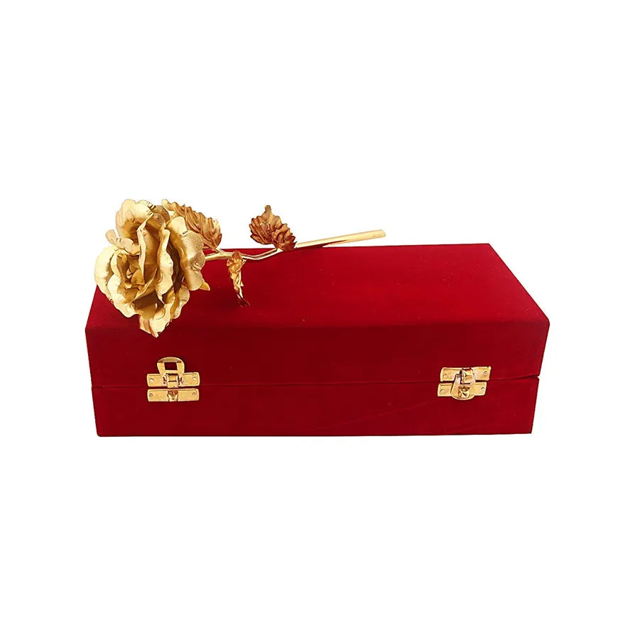 Lavanaya Silver 22K Gold Rose 25 Cm with Red Velvet Box