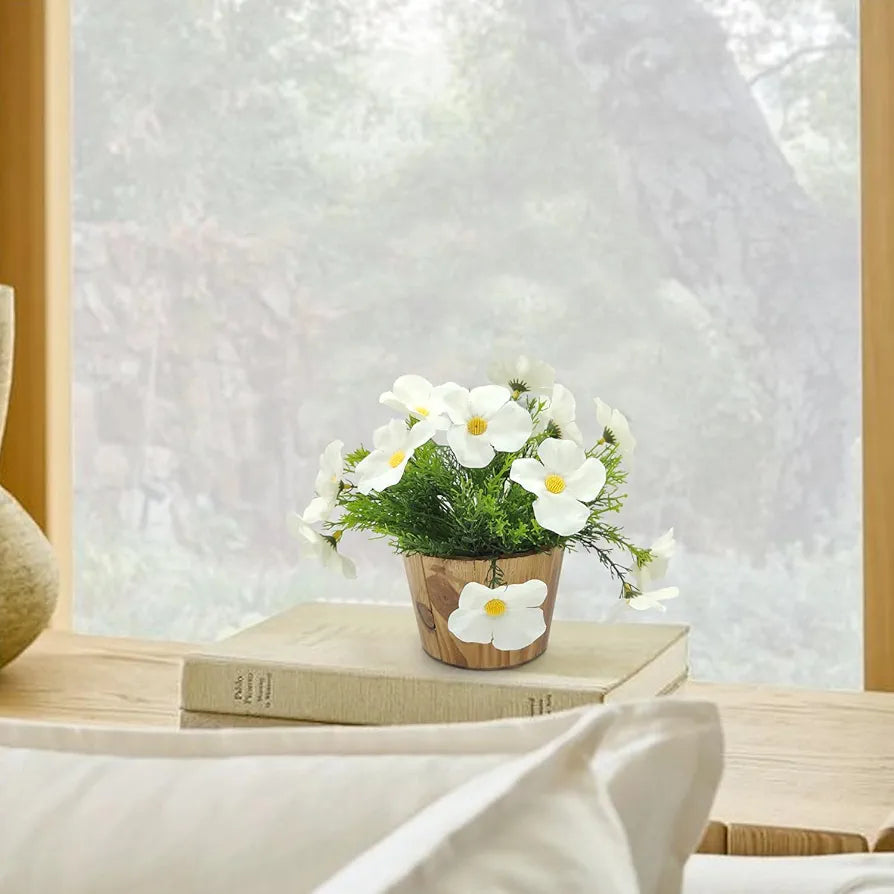 fancymart Artificial Flower in Grass with Pot, Perfect for Home & Office Decor, Artificial Flora -8421