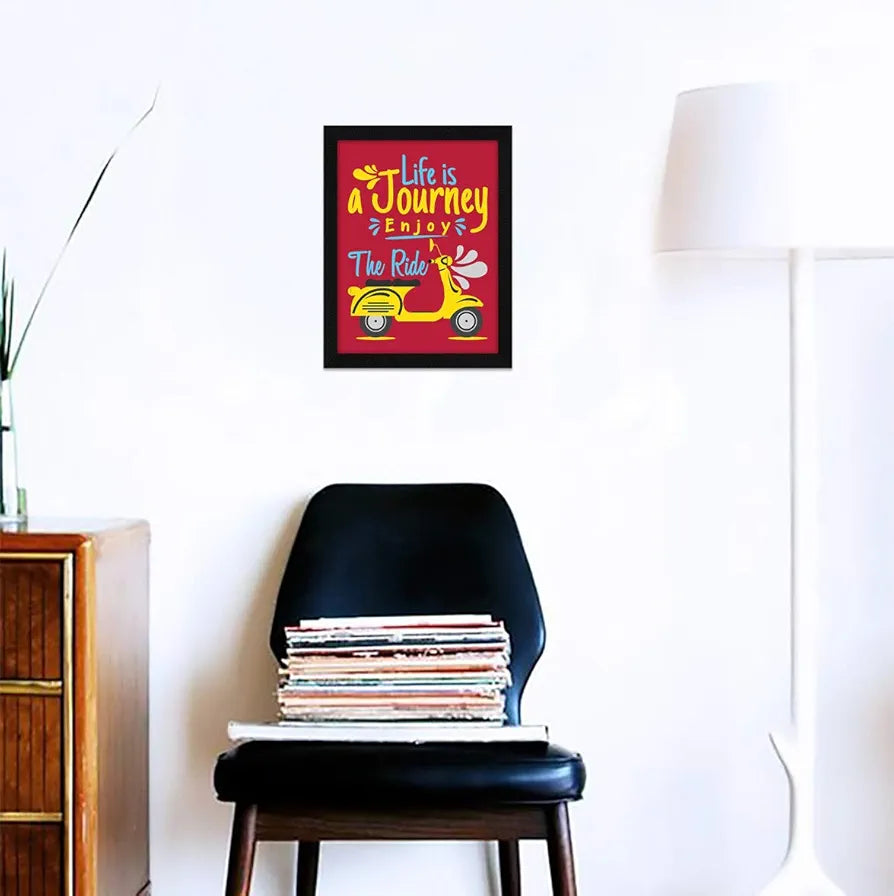 ArtX Paper Inspirational Quote Enjoy The Ride Wall Art Painting, Multicolor, Motivational, 10 X 13 Inches, Set of 1