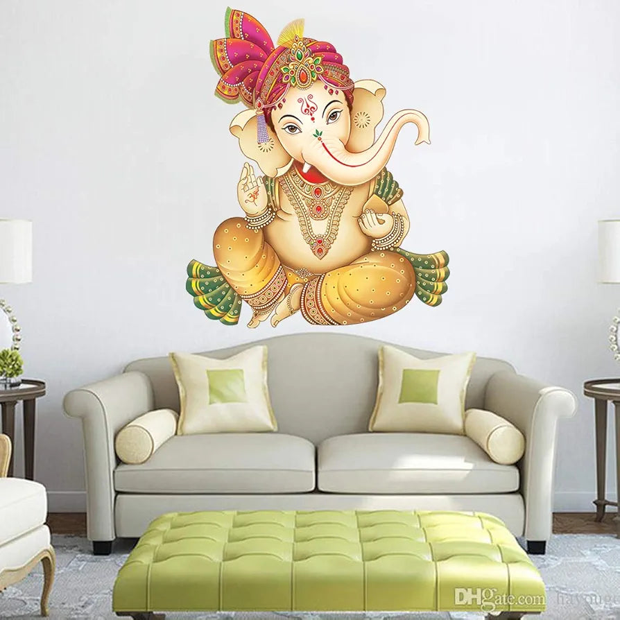 Rangoli White Glossy Vinyl Wall Sticker Premium Self-Adhesive Waterproof Decorative Wall Decal for Bedroom, Living Room, Office & Home Decoration Easy to Apply. Design-1