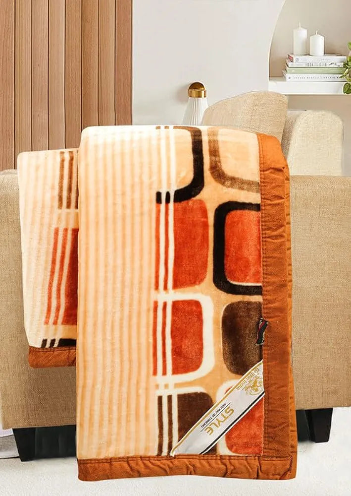 Super Soft Cloudy Printed Single Bed Blanket for Heavy Winter, Single Ply Mink Blanket King Size with 152 x 220 Cm -2.5 Kg | TC - 400