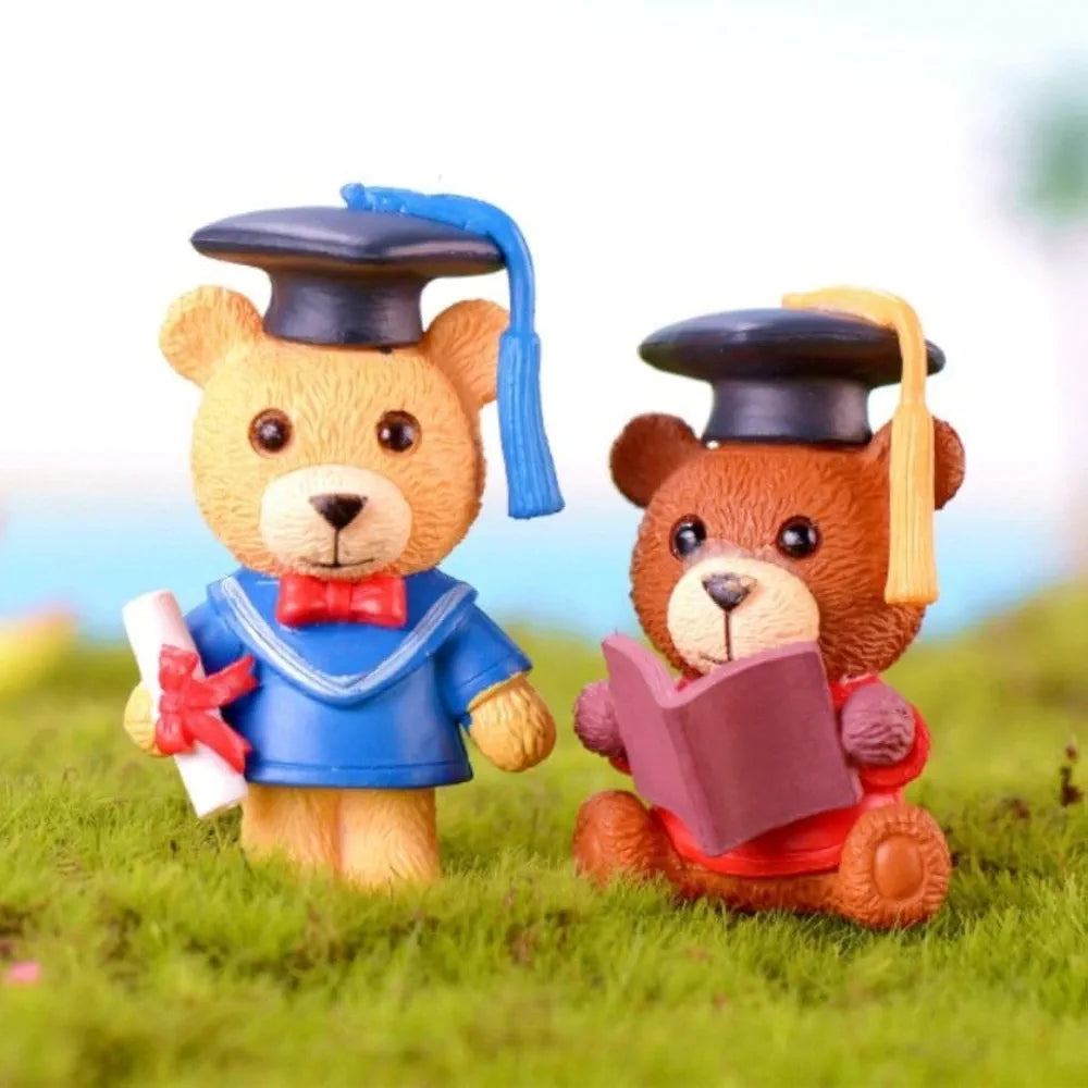 SATYAM KRAFT 1 Set  Resin Teddy Bear Miniature Figurines | Decorative Showpiece | Gift for Him/Her, Mother's Day, Home, Bedroom, Living Room, Office, Table, Car Dashboard | Festive Decor
