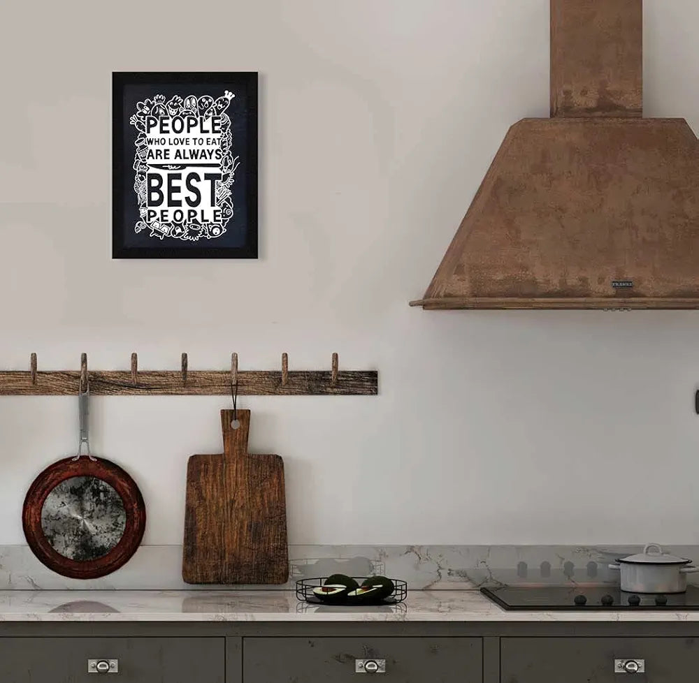 ArtX Paper People Who Love To Eat Food Quote Wall Frame Art Painting, Multicolor, Motivational, 10 X 13 Inches, Set of 1