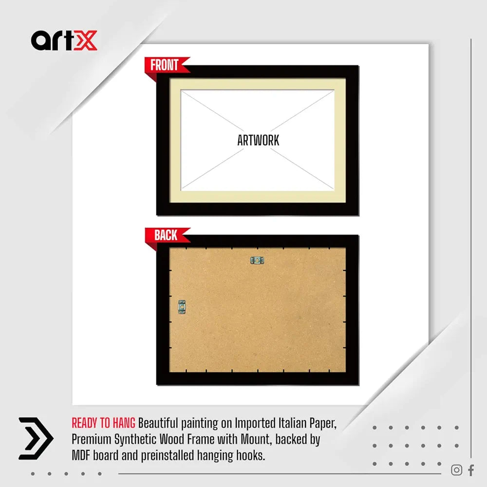 ArtX Paper Premium Village Scene Wall Art Painting, Multicolor, Village, 18X24 in, Set of 1