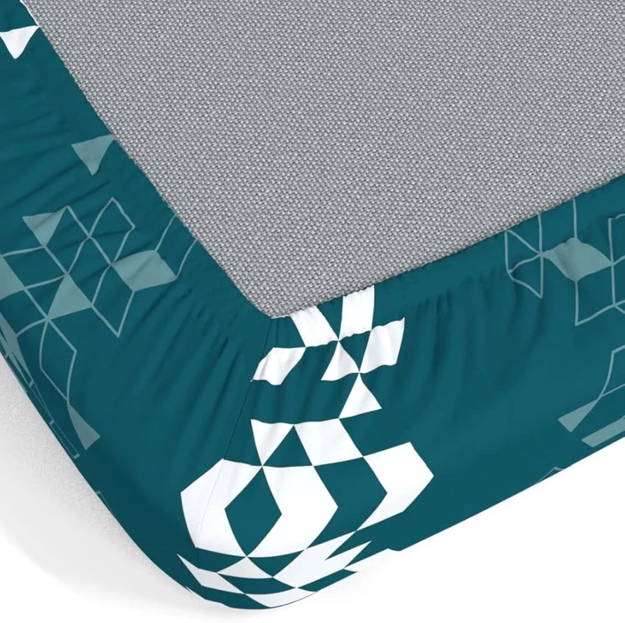 Dreamscape 100% Cotton King Fitted Bedsheet with 2 Pillow Covers - 