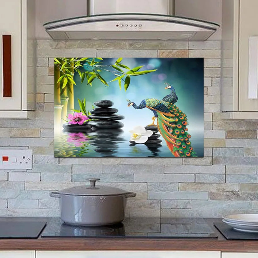 Rangoli Design PVC Stickers Waterproof Laminated Wall Stickers Stylish Kitchen Art 70or50 cm Size Pack of 1