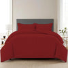 Trance Home Linen Zippered 100% Cotton 200TC Satin Stripe King Size Duvet Cover Quilt Cover Blanket Cover Razai Comforter Cover with 2 Pillow Covers Colour Maroon