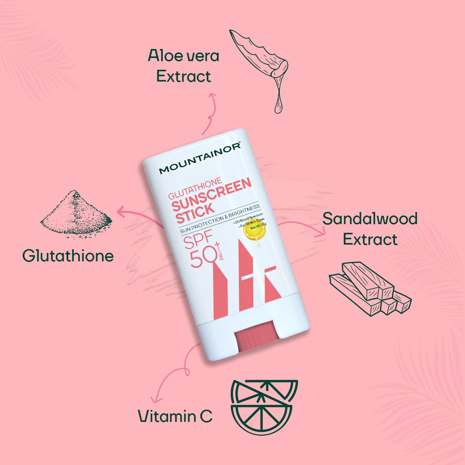 Mountainor Glutathione Sunscreen Stick - 15 gms - Swadesii Mountainor Glutathione Sunscreen Stick - 15 gms - Swadesii