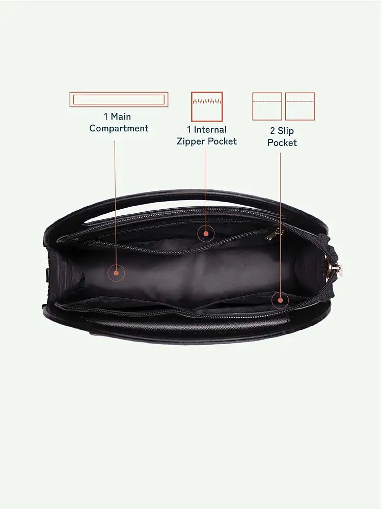 ZOUK Rhea Kapoor Sling Bag | Stylish Vegan Leather Crossbody Bag for Women |